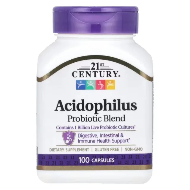 Пробіотики і пребіотики 21st Century Acidophilus Probiotic Blend, 100 капсул