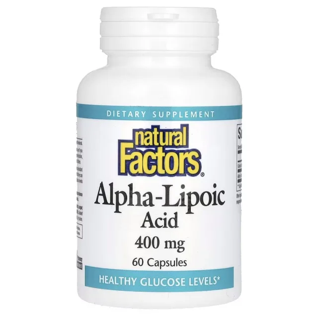 Альфа-ліпоєва кислота Natural Factors Alpha-Lipoic Acid 400 mg, 60 капсул для антиоксидантного захисту