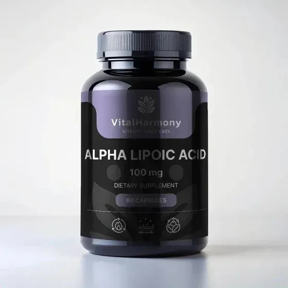 Альфа-ліпоєва кислота VitalHarmony Alpha Lipoic Acid 100 mg, 90 капсул для антиоксидантного захисту