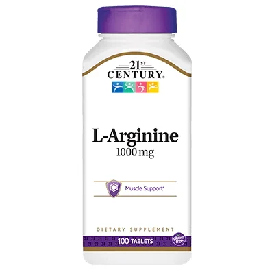 Аминокислота 21st Century L-Arginine 1000 mg, 100 таблеток