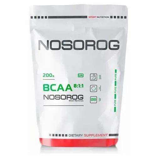 Амінокислота BCAA Nosorog BCAA 8:1:1, 200 грам