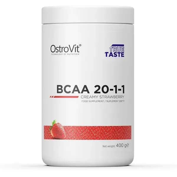 Амінокислота BCAA OstroVit BCAA 20-1-1, 400 грам - Полуничний крем