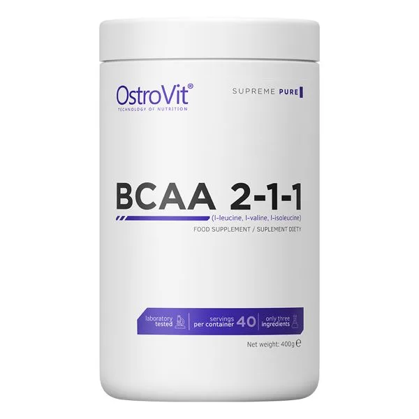 Аминокислота BCAA OstroVit BCAA 2:1:1, 400 грамм - Без вкуса