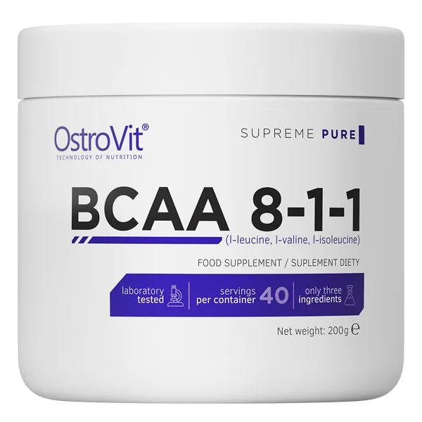 Аминокислота BCAA OstroVit BCAA 8:1:1, 200 грамм - Без вкуса