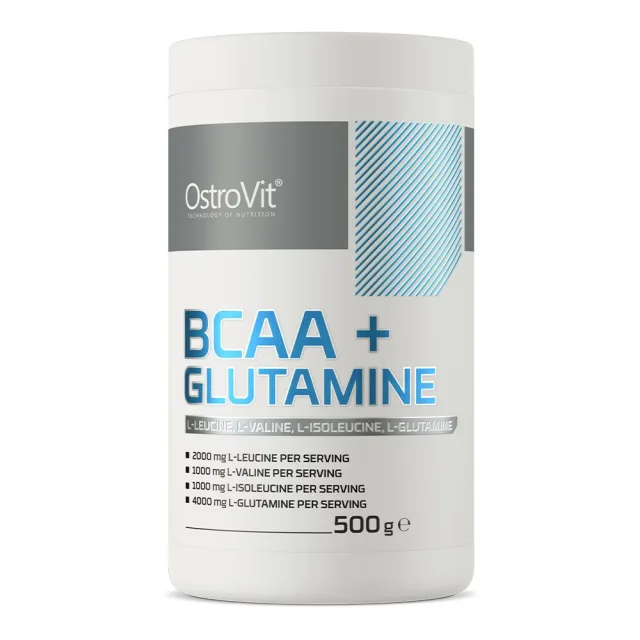 Амінокислота BCAA OstroVit BCAA + Glutamine, 500 грам - Апельсин