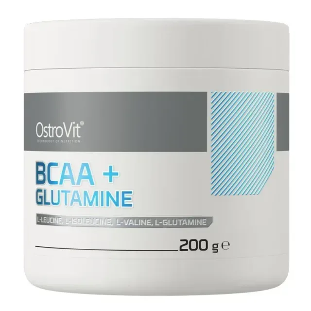 Аминокислота BCAA OstroVit BCAA + Glutamine, 200 грамм - Лимон