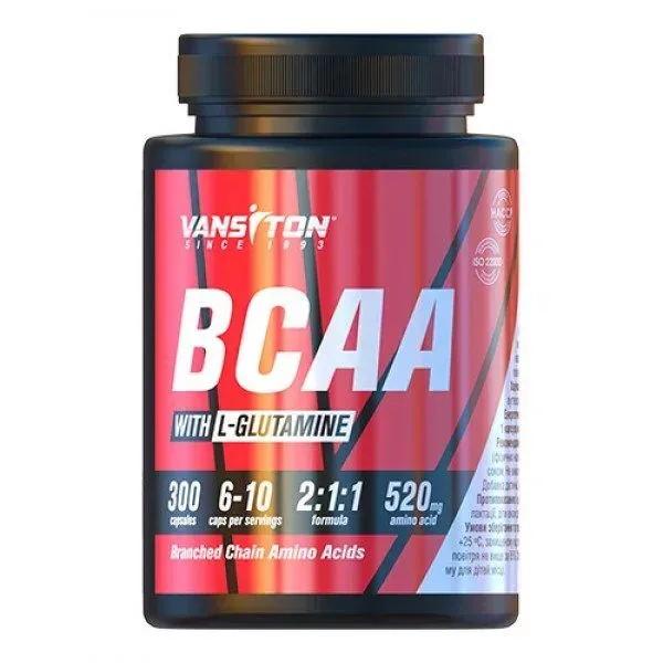Амінокислота BCAA Vansiton BCAA, 300 капсул