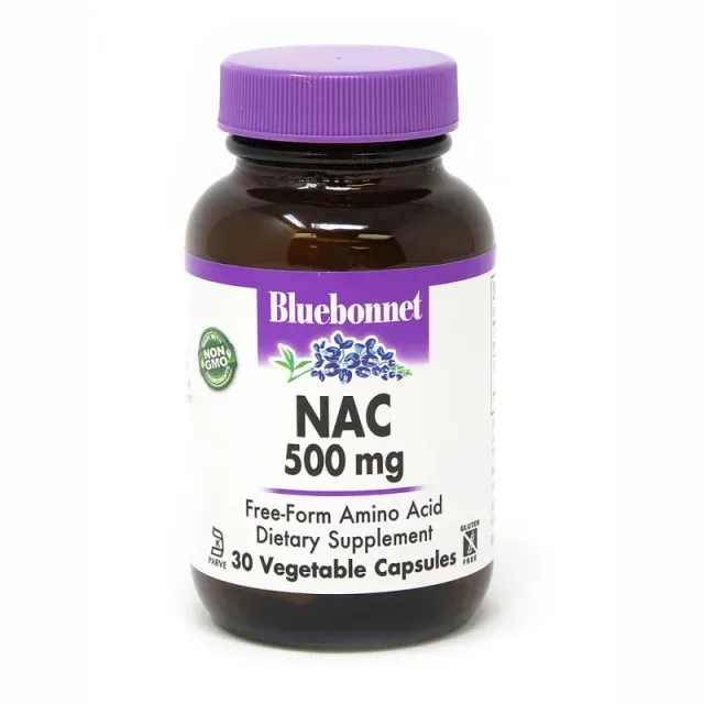 Амінокислота Bluebonnet Nutrition NAC 500 mg, 30 вегакапсул