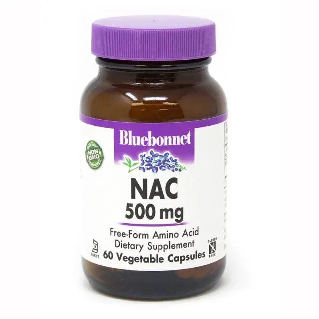 Амінокислота Bluebonnet Nutrition NAC 500 mg, 60 вегакапсул