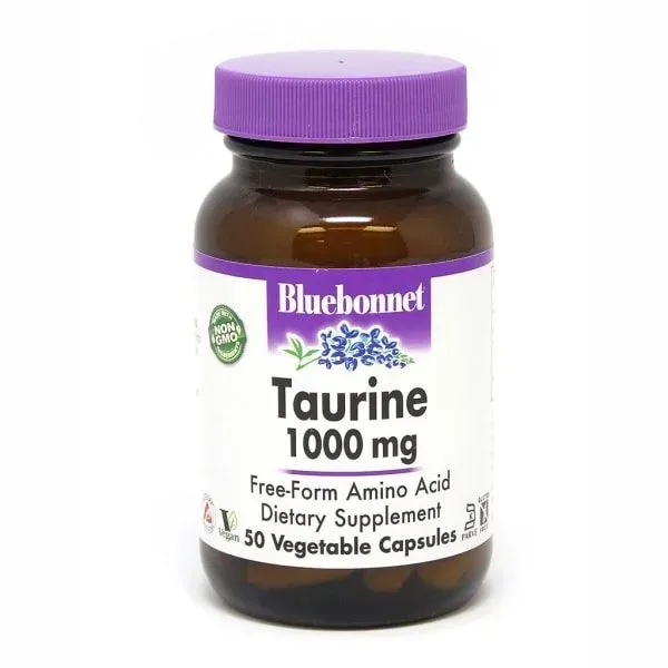 Амінокислота Bluebonnet Nutrition Taurine 1000 mg, 50 вегакапсул