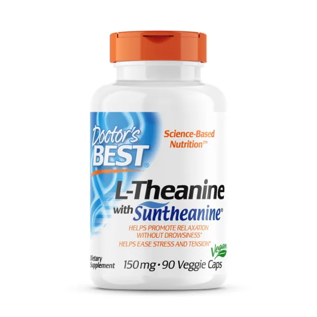 Амінокислота Doctor's Best L-Theanine 150 mg, 90 вегакапсул