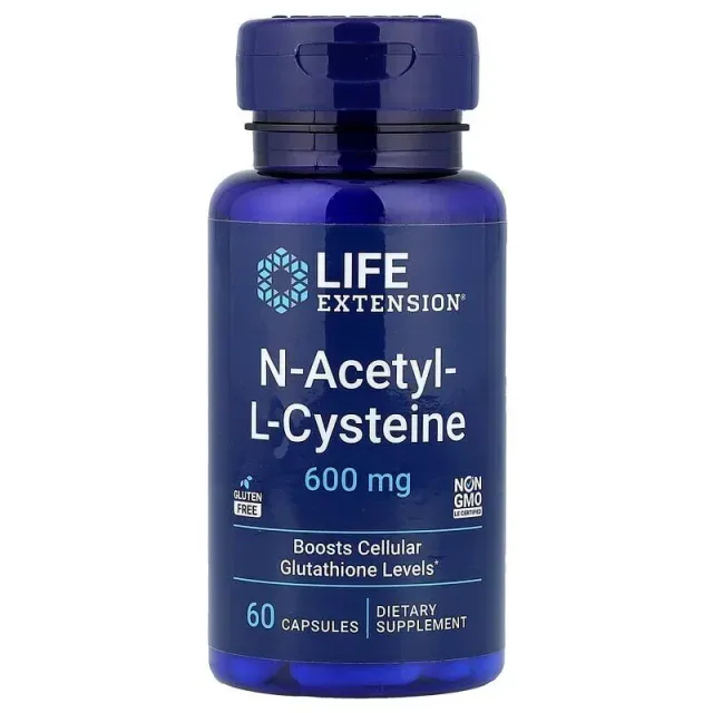 Аминокислота Life Extension N-Acetyl-L-Cysteine 600 mg, 60 капсул