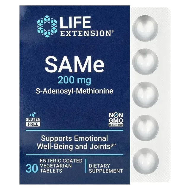 Амінокислота Life Extension SAMe 200 mg, 30 таблеток