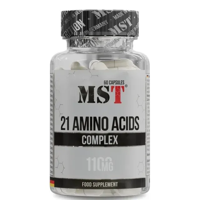 Аминокислота MST Nutrition 21 Amino Acids, 60 капсул для поддержки мышц