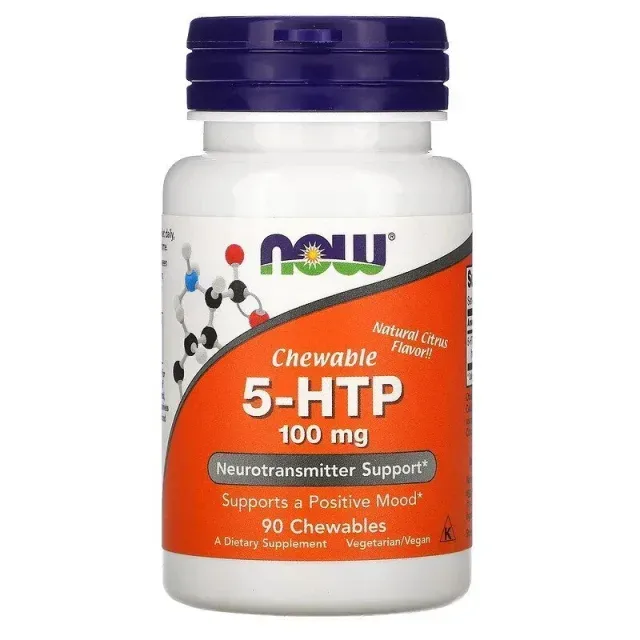 Аминокислота NOW 7-HTP 100 mg, 90 жевательных таблеток