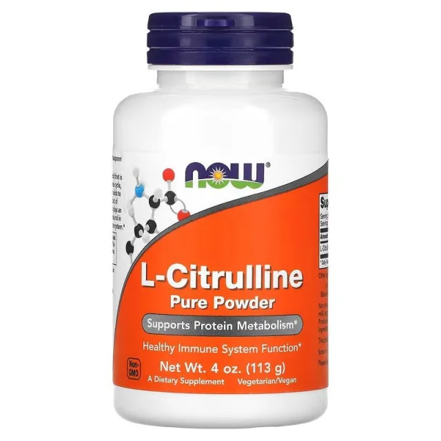 Аминокислота NOW L-Citrulline Pure Powder, 113 грамм