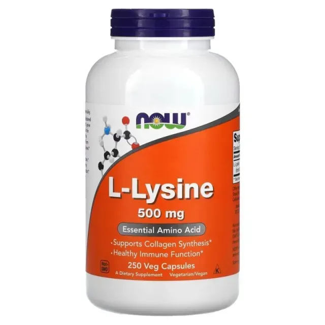 Амінокислота NOW L-Lysine 500 mg, 250 капсул
