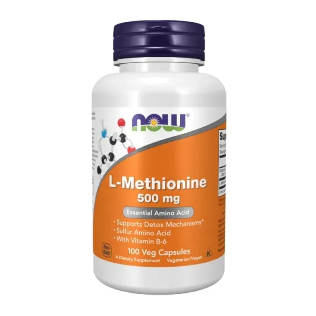 Аминокислота NOW L-Methionine 500 mg, 100 капсул