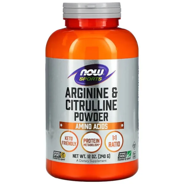 Амінокислота NOW Sports Arginine and Citrulline, 340 грам