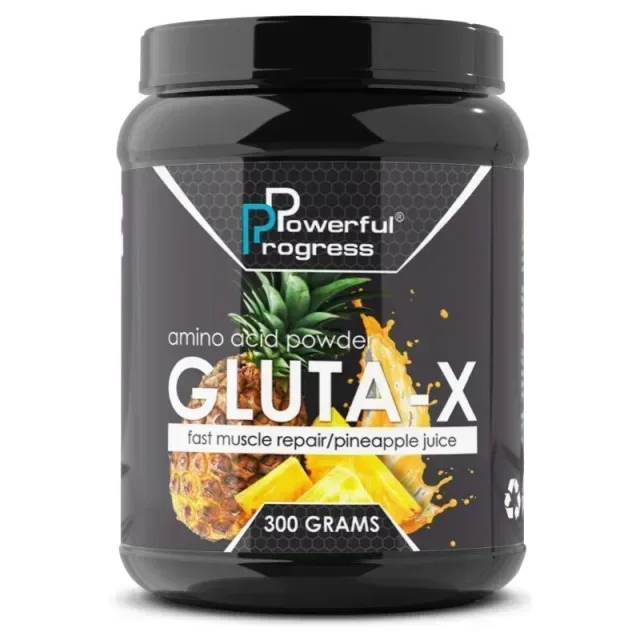 Амінокислота Powerful Progress L-Glutamine, 300 грам - Фруктовий пунш