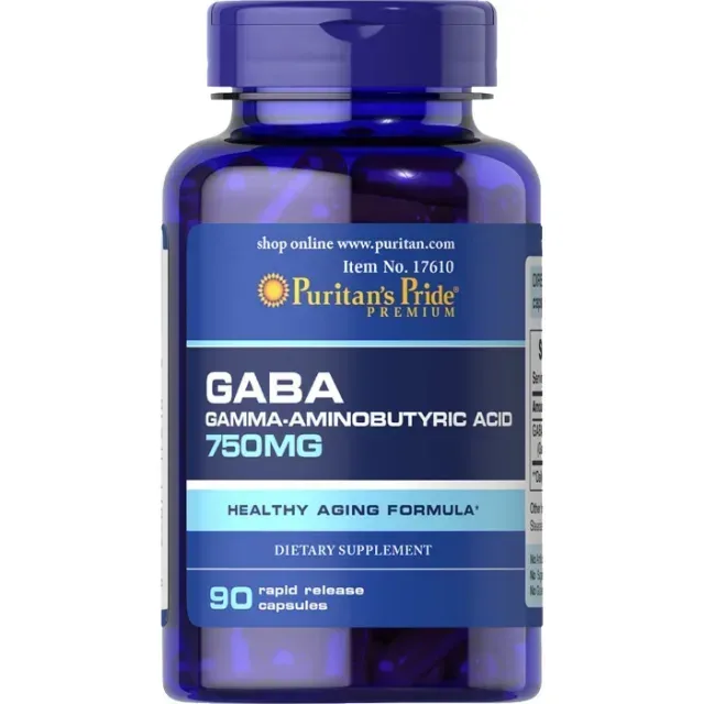 Амінокислота Puritan's Pride GABA 750 mg, 90 капсул