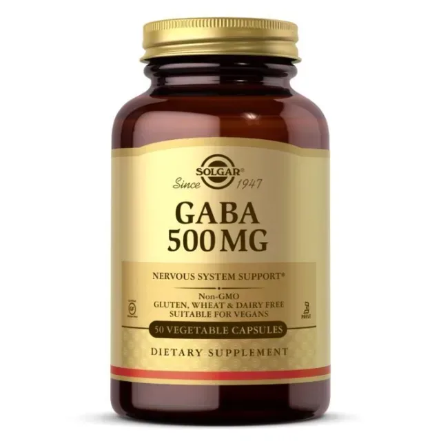 Амінокислота Solgar GABA 500 mg, 50 вегакапсул