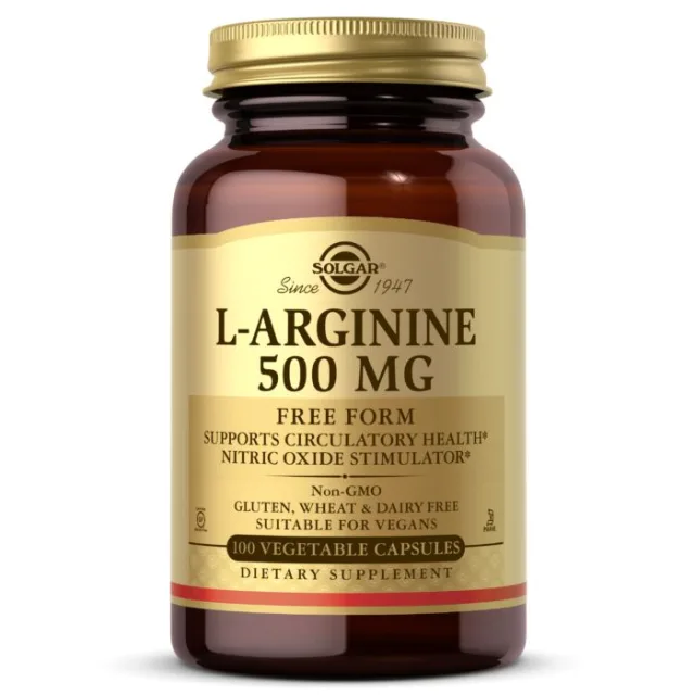 Амінокислота Solgar L-Arginine 500 mg, 100 вегакапсул