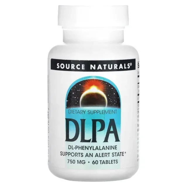 Амінокислота Source Naturals DLPA 750 mg, 60 таблеток