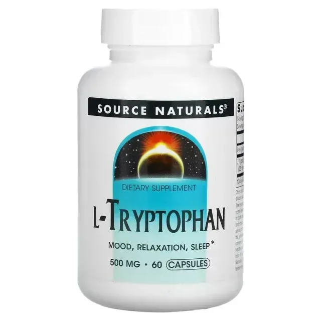 Аминокислота Source Naturals L-Tryptophan 500 mg, 60 капсул
