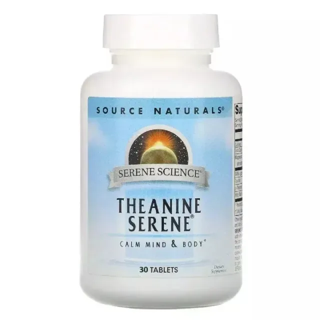 Аминокислота Source Naturals Serene Science Theanine Serene Calm Mind & Body, 30 таблеток для покоя ума и тела