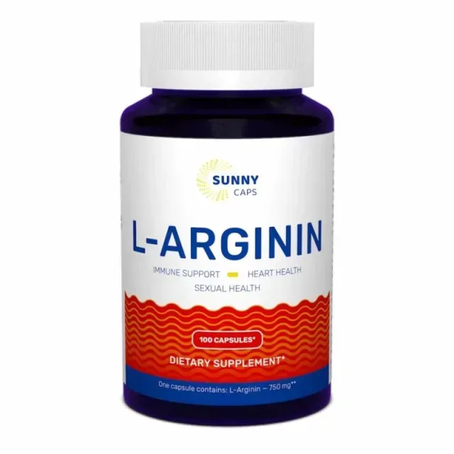 Аминокислота Sunny Caps L-Arginine, 100 капсул