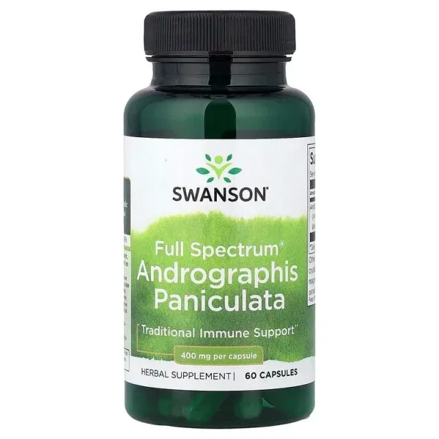 Андрографіс Swanson Andrographis Paniculata 400 mg Full Spectrum, 60 капсул
