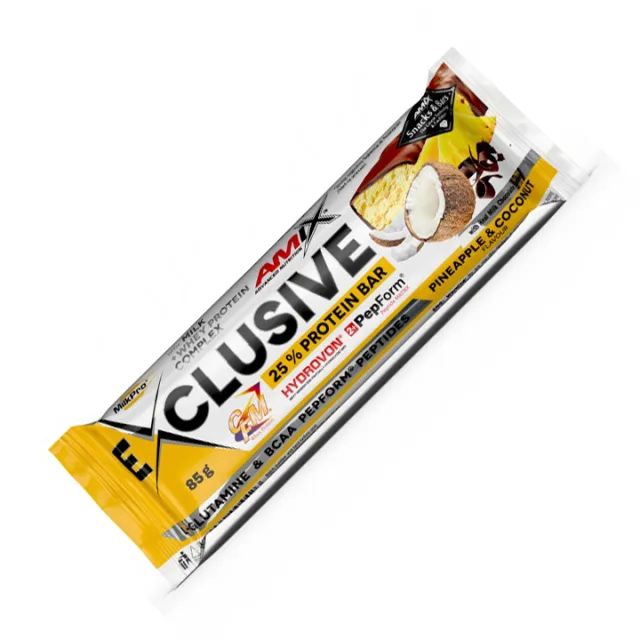 Батончик AMIX Exclusive Protein Bar, 85 грам - Ананас-кокос