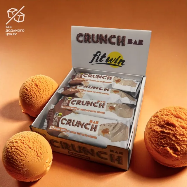 Батончик FitWin Crunch Bar 25%, 12*50 грамм - Мороженое-соленая карамель