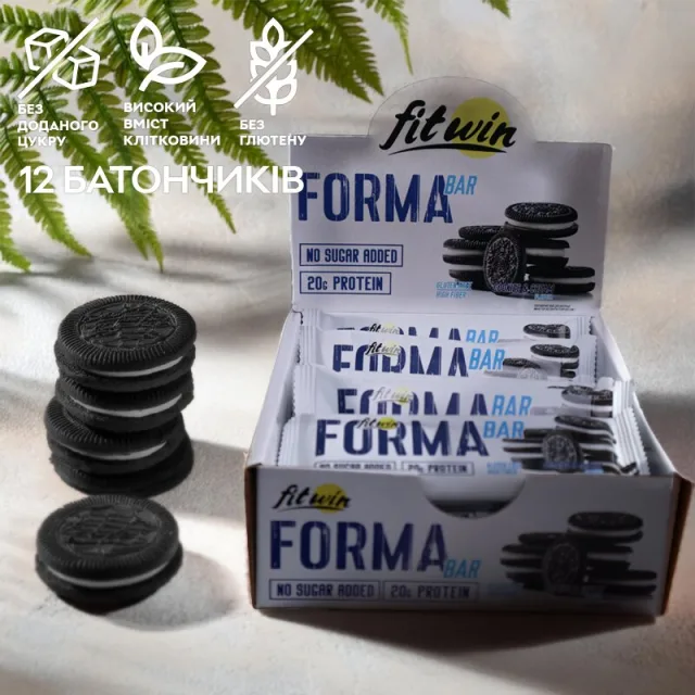 Батончик FitWin Forma Bar, 12x60 грамм - Печенье-крем
