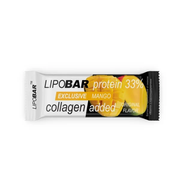 Батончик LipoBar Exclusive Protein Bar, 50 грам - Манго збагачений біоактивним колагеном Peptan
