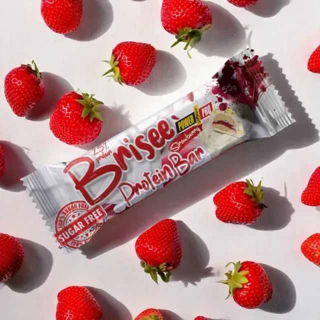 Батончик Power Pro Brisee Protein Bar Sugar Free, 55 грам - Арахис-карамель