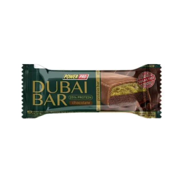 Батончик Power Pro Dubai Bar Sugar Free, 50 грам - Фісташка