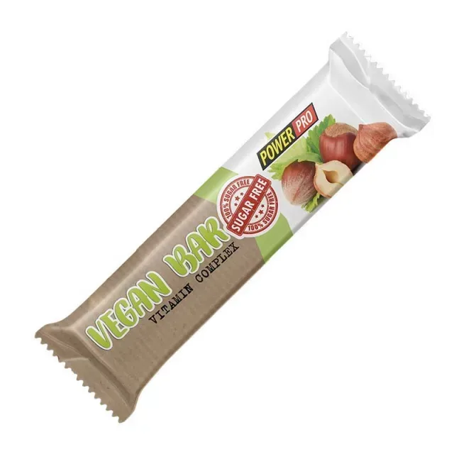 Батончик Power Pro Vegan Bar Sugar Free, 60 грам горіхи та сухофрукти, Горіхи - Сухофрукти