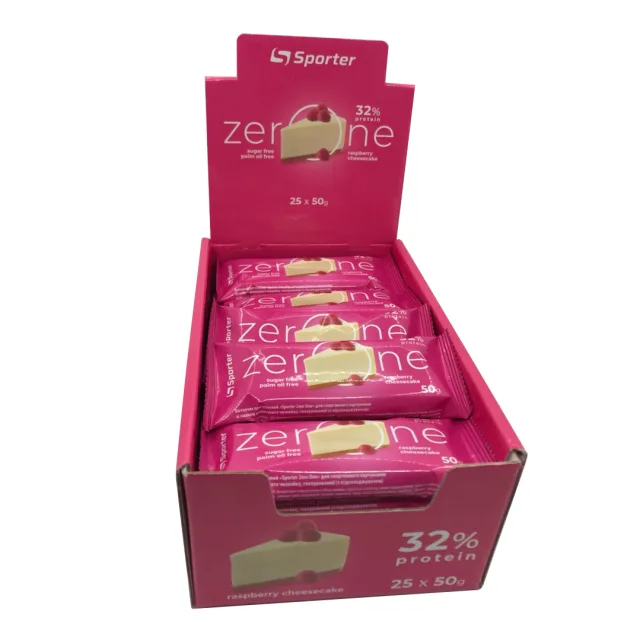 Батончик Sporter Zero One, 25*50 грам - Малиновий чизкейк