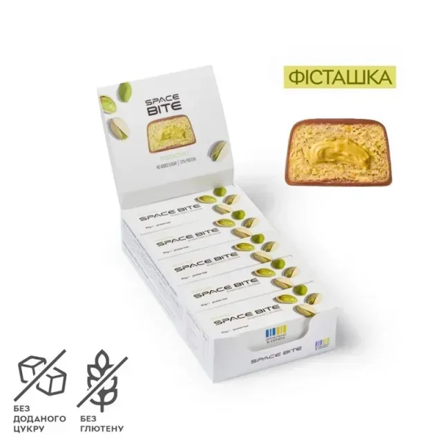 Батончики Spacefood Space Bite Protein Bar Pistachio, 10*45 грам, Фісташка