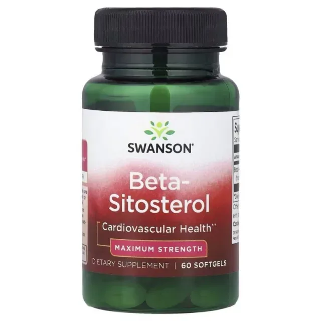 Бета-ситостерин Swanson Beta-Sitosterol 160 mg Maximum Strength, 60 капсул из комплекса фитостеролов