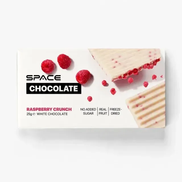 Білий шоколад Spacefood Space Chocolate Raspberry Crunch, 25 грам - Малина