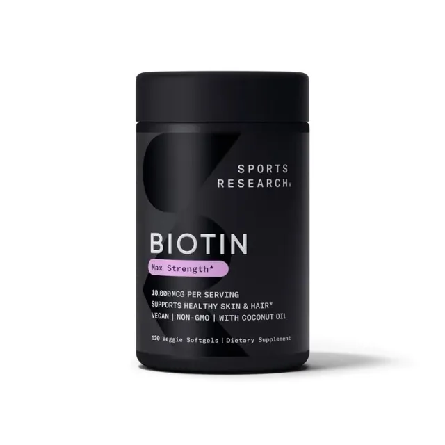 Біотин Sports Research Biotin 10000 mcg Max Stregth, 120 капсул