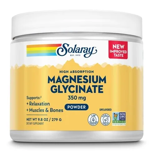 Бісгліцинат магнію Solaray Magnesium Glycinate 350 mg High Absorption, 279 грам - БРАК БЕЗ ВЕРХНЬОЇ ПЛОМБИ