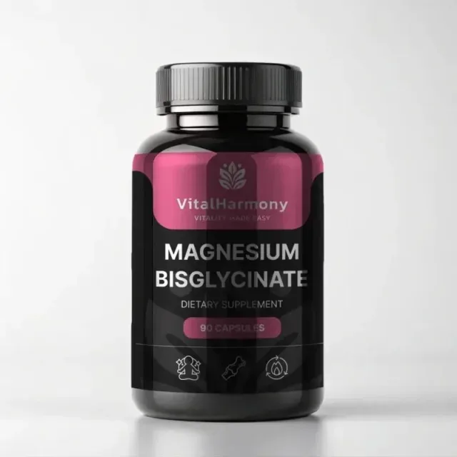 Бісгліцинат магнію VitalHarmony Magnesium Bisglycinate, 90 капсул для підтримки загального стану організму