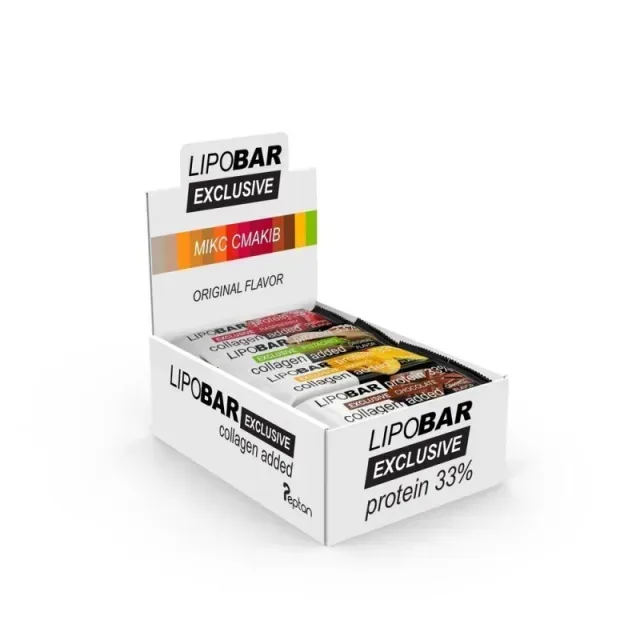 Блок батончиков LipoBar Exclusive Protein Bar, 20*50 грамм MIX №2