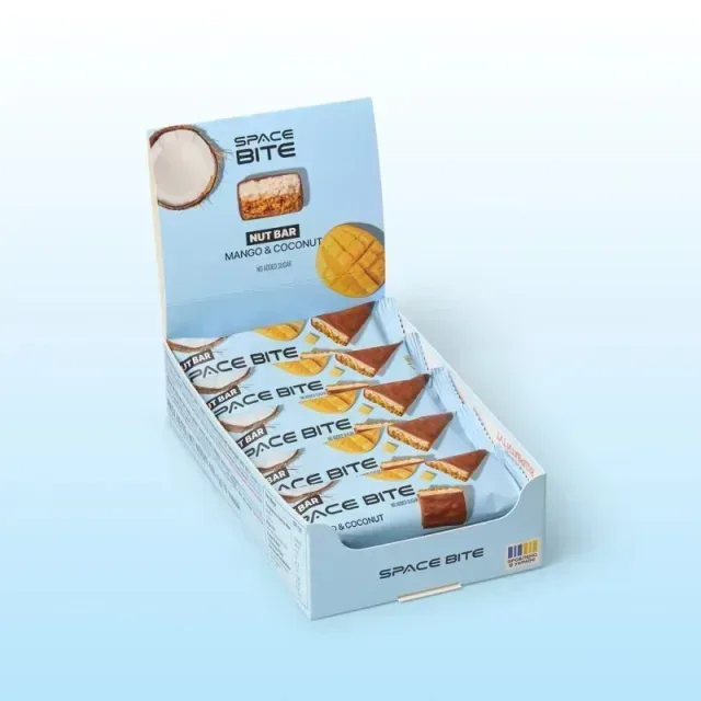Блок батончиків Spacefood Space Bite Nut Bar, 10*40 грам - Кокос-манго