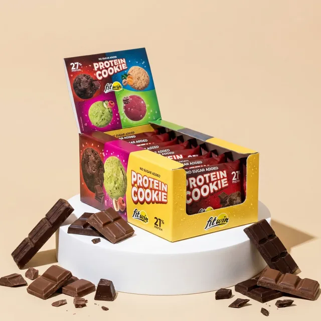 Блок протеїнового печива FitWin Protein Cookie 27%, 10*40 грамів