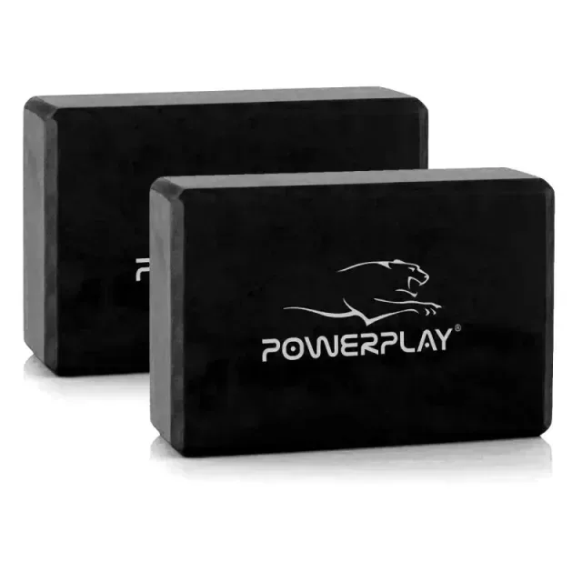 Блоки для йоги Power Play 4006 Yoga Brick EVA 2 штуки, Black